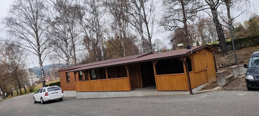 Mobilný dom zastrešená terasa – foto