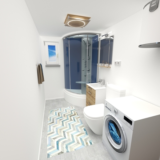 Moderná kúpeľňa so sprchovacím boxom mobilný domy Super Arktik I