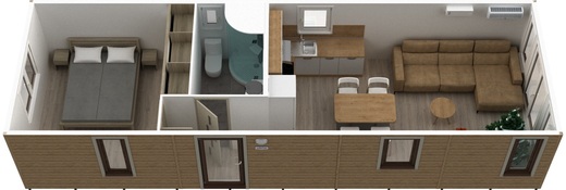 Mobilný dom Super Arktik – praktická dispozícia 2+kk